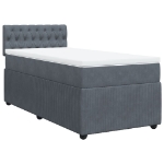 Giroletto a Molle con Materasso Grigio Scuro 90x200 cm Velluto