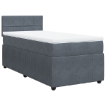 Giroletto a Molle con Materasso Grigio Scuro 90x200 cm Velluto