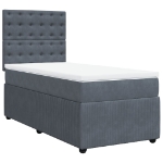Giroletto a Molle con Materasso Grigio Scuro 90x200 cm Velluto