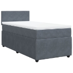 Giroletto a Molle con Materasso Grigio Scuro 90x200 cm Velluto