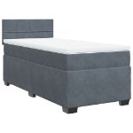 Giroletto a Molle con Materasso Grigio Scuro 90x200 cm Velluto