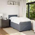 Giroletto a Molle con Materasso Grigio Scuro 90x200 cm Velluto