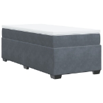 Giroletto a Molle con Materasso Grigio Scuro 90x200 cm Velluto