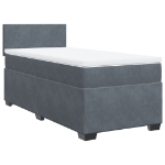 Giroletto a Molle con Materasso Grigio Scuro 90x200 cm Velluto