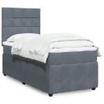 Giroletto a Molle con Materasso Grigio Scuro 90x200 cm Velluto