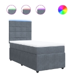 Giroletto a Molle con Materasso Grigio Scuro 90x200 cm Velluto