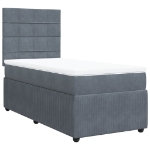 Giroletto a Molle con Materasso Grigio Scuro 90x200 cm Velluto