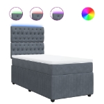 Giroletto a Molle con Materasso Grigio Scuro 90x200 cm Velluto
