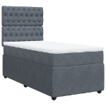 Giroletto a Molle con Materasso Grigio Scuro 90x200 cm Velluto