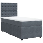 Giroletto a Molle con Materasso Grigio Scuro 90x200 cm Velluto