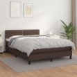 Giroletto a Molle con Materasso Marrone 140x200cm in Similpelle