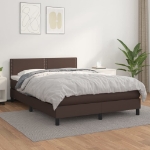 Giroletto a Molle con Materasso Marrone 140x200cm in Similpelle