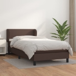 Giroletto a Molle con Materasso Marrone 90x200 cm in Similpelle
