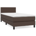 Giroletto a Molle con Materasso Marrone 90x200 cm in Similpelle