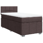 Giroletto a Molle con Materasso Marrone Scuro 100x200cm Tessuto