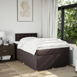 Giroletto a Molle con Materasso Marrone Scuro 120x200cm Tessuto