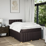 Giroletto a Molle con Materasso Marrone Scuro 120x200cm Tessuto
