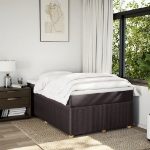 Giroletto a Molle con Materasso Marrone Scuro 120x200cm Tessuto