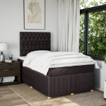 Giroletto a Molle con Materasso Marrone Scuro 120x200cm Tessuto