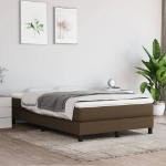 Giroletto a Molle con Materasso Marrone Scuro 120x200cm Tessuto