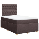 Giroletto a Molle con Materasso Marrone Scuro 120x200cm Tessuto