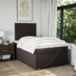 Giroletto a Molle con Materasso Marrone Scuro 120x200cm Tessuto