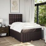 Giroletto a Molle con Materasso Marrone Scuro 120x200cm Tessuto