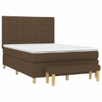 Giroletto a Molle con Materasso Marrone Scuro 140x190cm Tessuto
