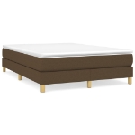 Giroletto a Molle con Materasso Marrone Scuro 140x190cm Tessuto