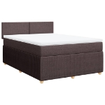 Giroletto a Molle con Materasso Marrone Scuro 140x190cm Tessuto