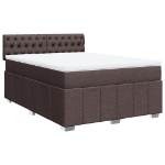 Giroletto a Molle con Materasso Marrone Scuro 140x190cm Tessuto