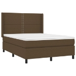 Giroletto a Molle con Materasso Marrone Scuro 140x190cm Tessuto