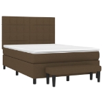 Giroletto a Molle con Materasso Marrone Scuro 140x190cm Tessuto