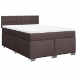 Giroletto a Molle con Materasso Marrone Scuro 140x190cm Tessuto