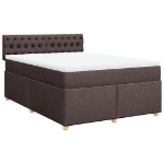 Giroletto a Molle con Materasso Marrone Scuro 140x190cm Tessuto