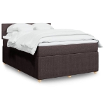 Giroletto a Molle con Materasso Marrone Scuro 140x190cm Tessuto