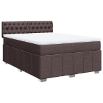 Giroletto a Molle con Materasso Marrone Scuro 140x190cm Tessuto