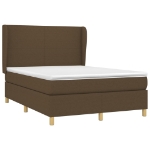 Giroletto a Molle con Materasso Marrone Scuro 140x190cm Tessuto