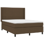 Giroletto a Molle con Materasso Marrone Scuro 140x190cm Tessuto