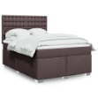 Giroletto a Molle con Materasso Marrone Scuro 140x190cm Tessuto