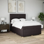 Giroletto a Molle con Materasso Marrone Scuro 140x190cm Tessuto