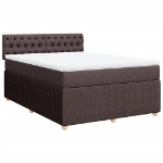 Giroletto a Molle con Materasso Marrone Scuro 140x190cm Tessuto