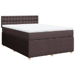 Giroletto a Molle con Materasso Marrone Scuro 140x190cm Tessuto