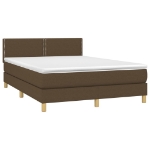 Giroletto a Molle con Materasso Marrone Scuro 140x200cm Tessuto