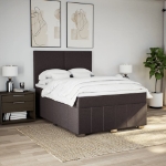 Giroletto a Molle con Materasso Marrone Scuro 140x200cm Tessuto