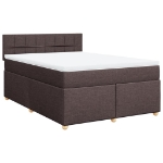 Giroletto a Molle con Materasso Marrone Scuro 140x200cm Tessuto