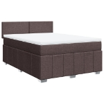 Giroletto a Molle con Materasso Marrone Scuro 140x200cm Tessuto