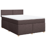 Giroletto a Molle con Materasso Marrone Scuro 140x200cm Tessuto