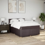 Giroletto a Molle con Materasso Marrone Scuro 140x200cm Tessuto