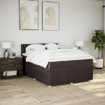 Giroletto a Molle con Materasso Marrone Scuro 140x200cm Tessuto